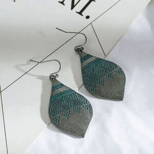 Aztec Dangle Teardrop Earrings